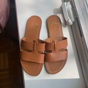 J. Crew | Cognac Leather Slides